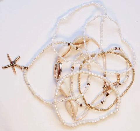 Boho white Anklet