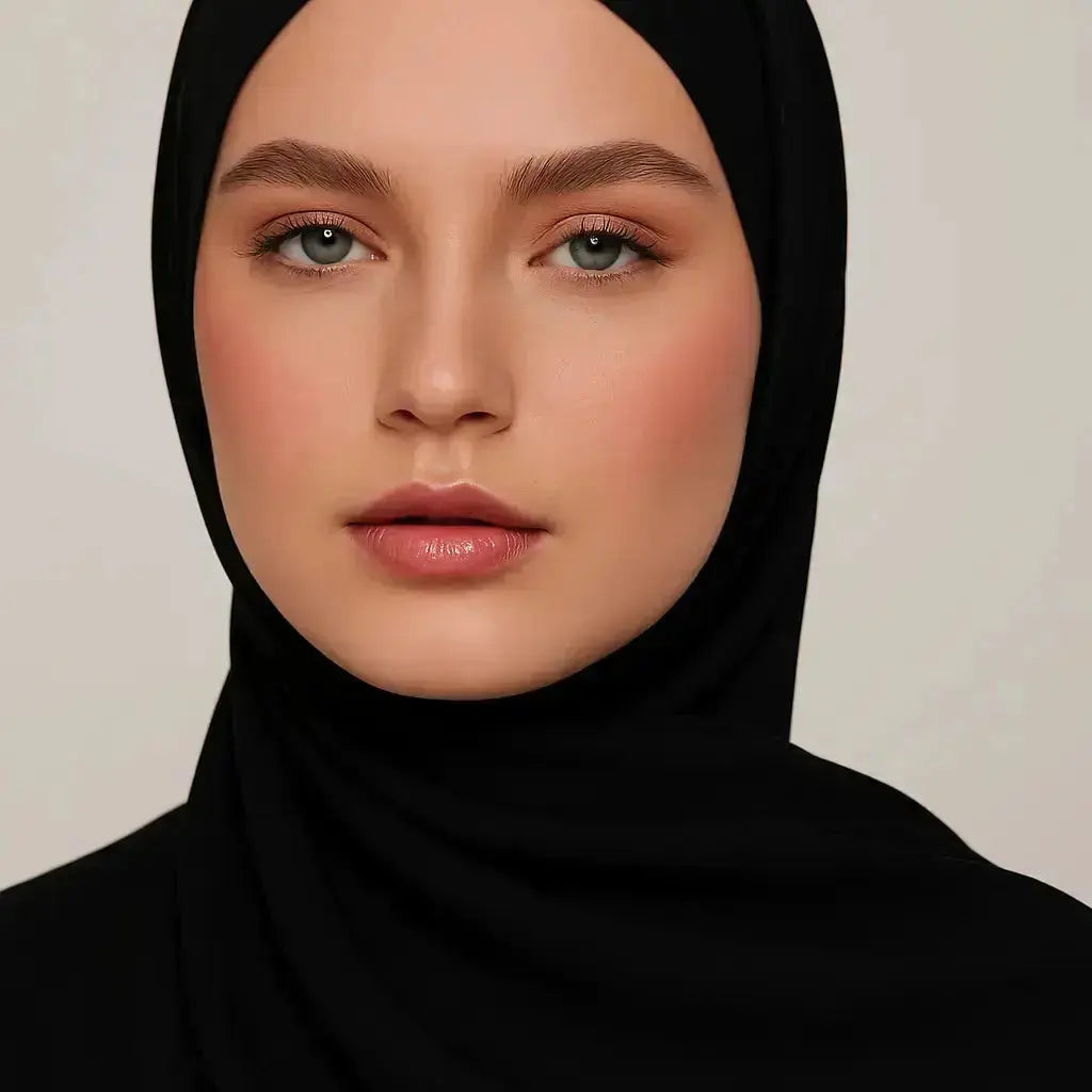 Elegant black chiffon hijab with timeless modest design
Black chiffon hijab draping softly and stylishly
Classic black hijab for versatile modest fashion | Classic Black