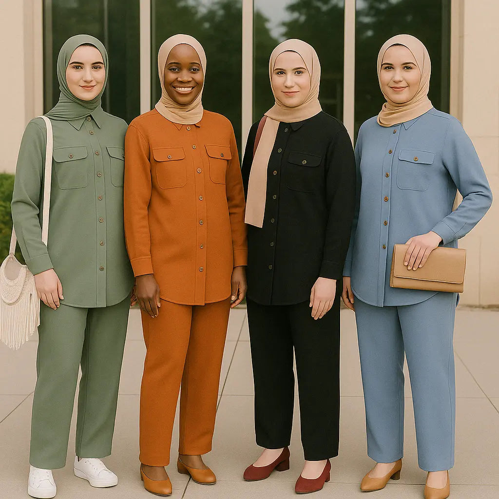 Linen Buttoned Co-ord Set – Summer Modest Outfit Zari Hijabeez