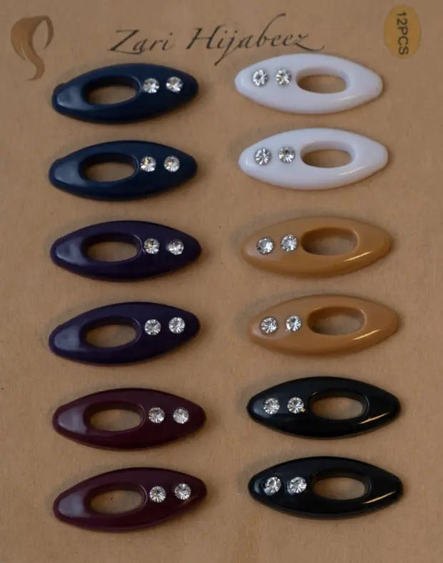 vibrant Colorful Hijab Clip Pins | Two