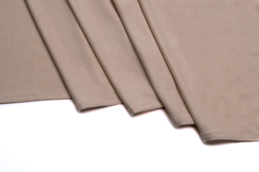 Bamboo jersey hijab, lightweight and breathable, made from eco-friendly bamboo and spandex blend. Perfect for modest fashion styling | Camel Beige