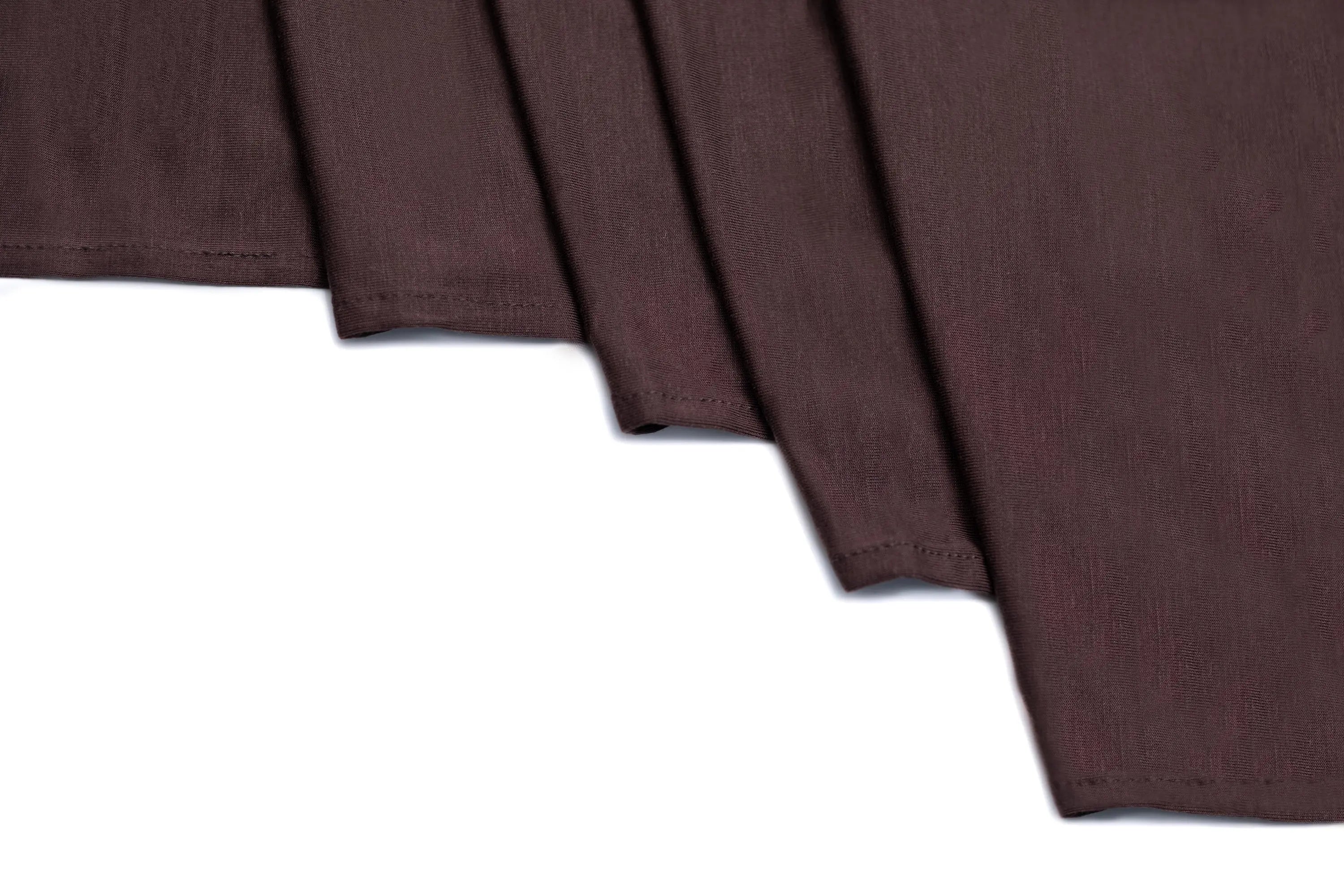 Bamboo jersey hijab, lightweight and breathable, made from eco-friendly bamboo and spandex blend. Perfect for modest fashion styling | Mocha Brown