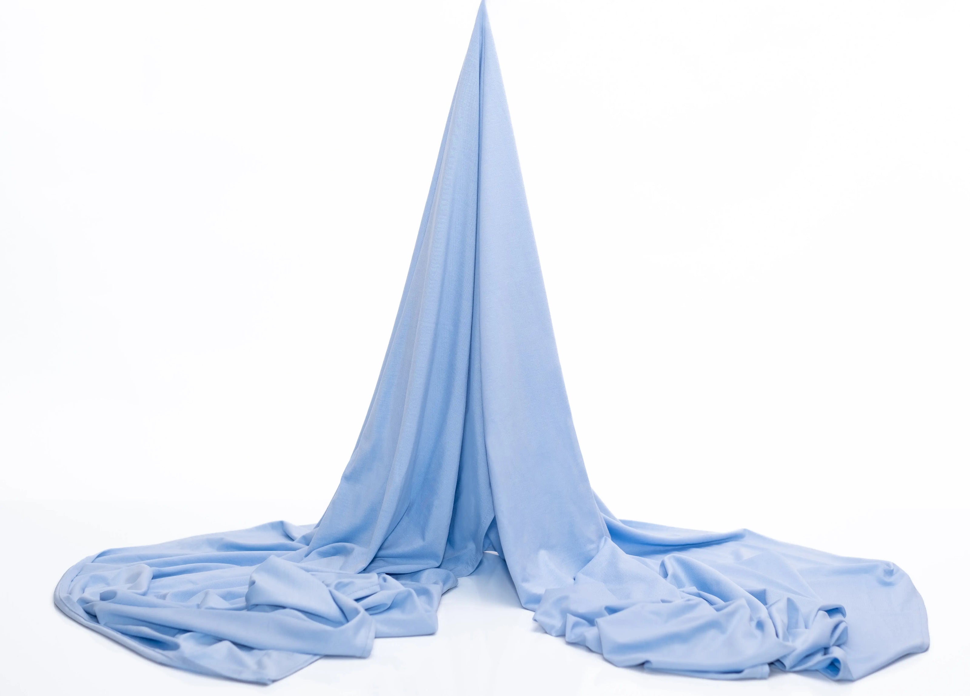 Bamboo jersey hijab, lightweight and breathable, made from eco-friendly bamboo and spandex blend. Perfect for modest fashion styling | Sky Blue