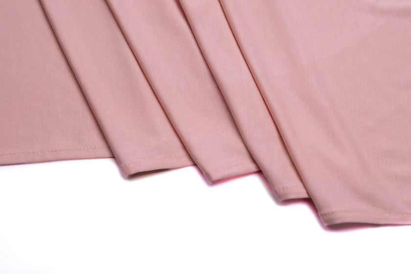 Bamboo jersey hijab, lightweight and breathable, made from eco-friendly bamboo and spandex blend. Perfect for modest fashion styling | Pink