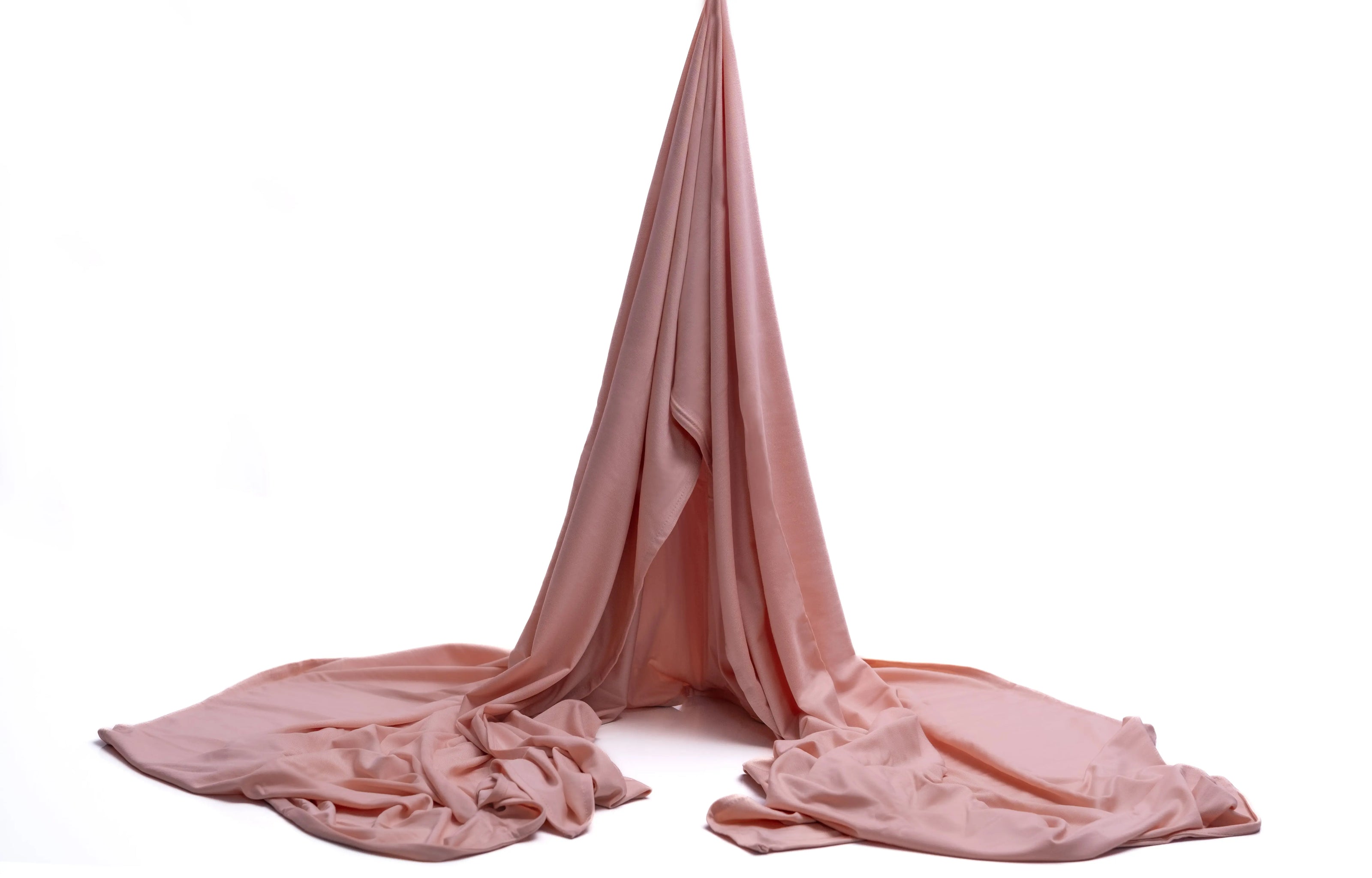 Bamboo jersey hijab, lightweight and breathable, made from eco-friendly bamboo and spandex blend. Perfect for modest fashion styling | Pink