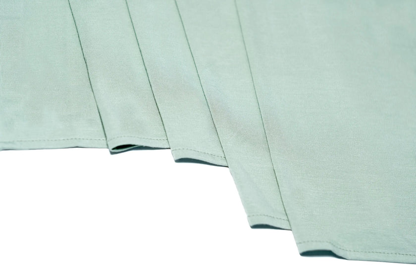 Bamboo jersey hijab, lightweight and breathable, made from eco-friendly bamboo and spandex blend. Perfect for modest fashion styling | Sage Green