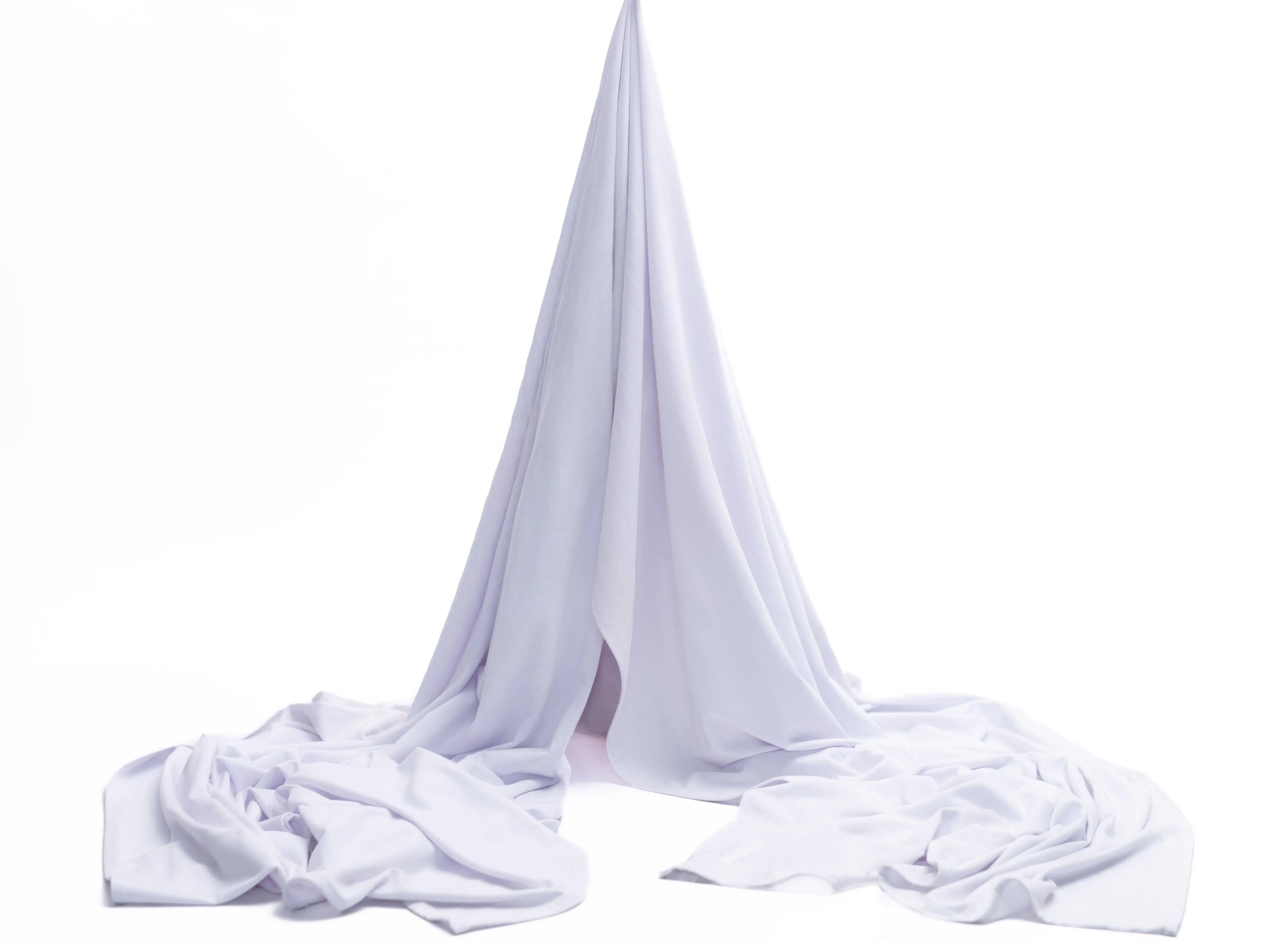 Bamboo jersey hijab, lightweight and breathable, made from eco-friendly bamboo and spandex blend. Perfect for modest fashion styling | White