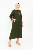 Mustard Long Shirt with Side Pocket in Soft Linen Fabric