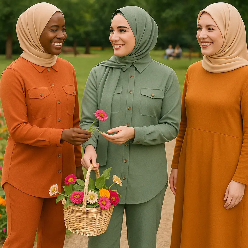 Linen Buttoned Co-ord Set – Summer Modest Outfit Zari Hijabeez