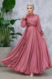 Elegant Ruffle Detail Modest Gown Zari Hijabeez