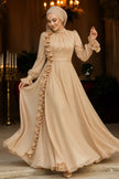 Elegant Ruffle Detail Modest Gown Zari Hijabeez