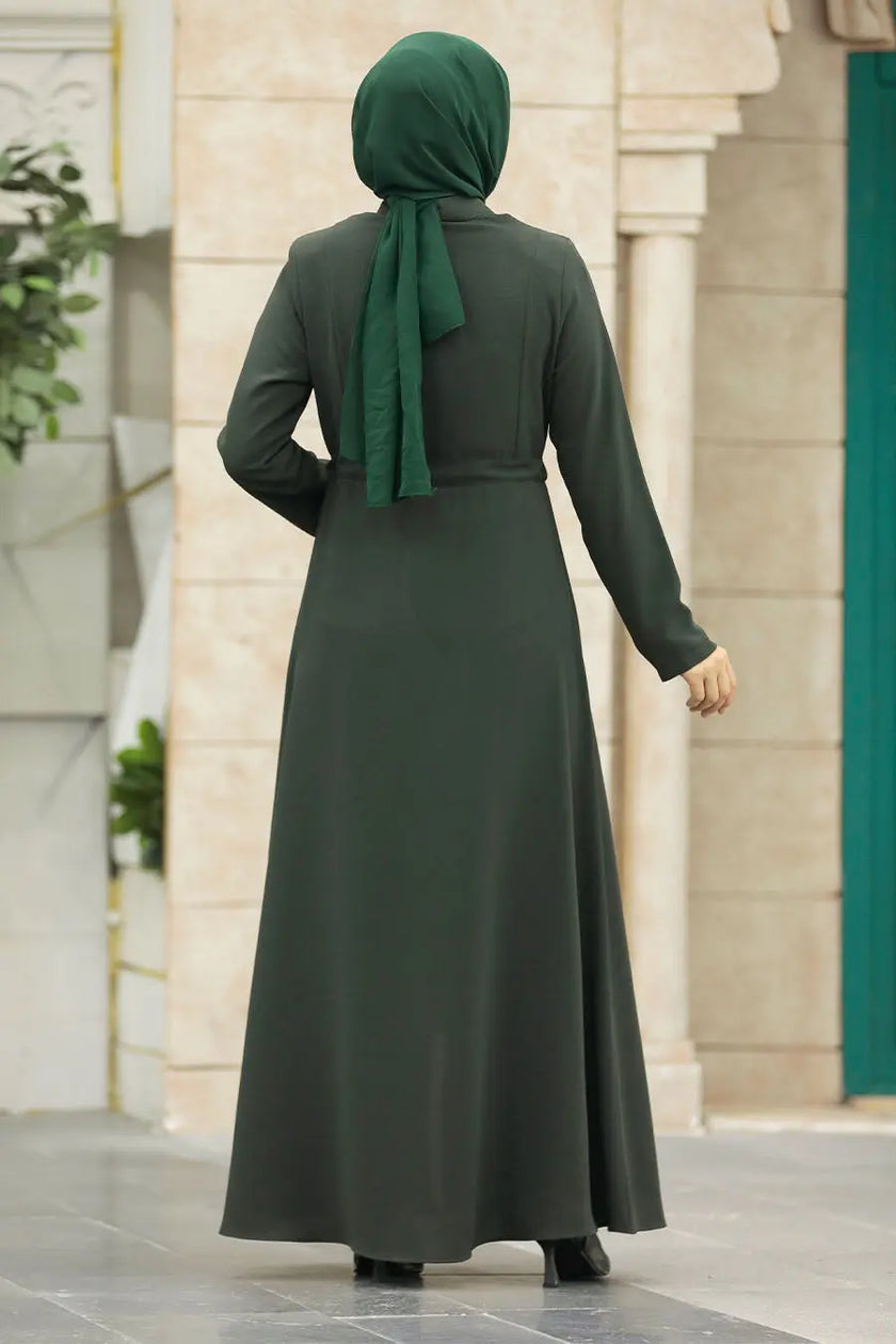 Modest Full Zipper Abaya with Side Pockets – Wrinkle-Free Design Zari Hijabeez