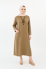 Mustard Long Shirt with Side Pocket in Soft Linen Fabric