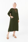Mustard Long Shirt with Side Pocket in Soft Linen Fabric