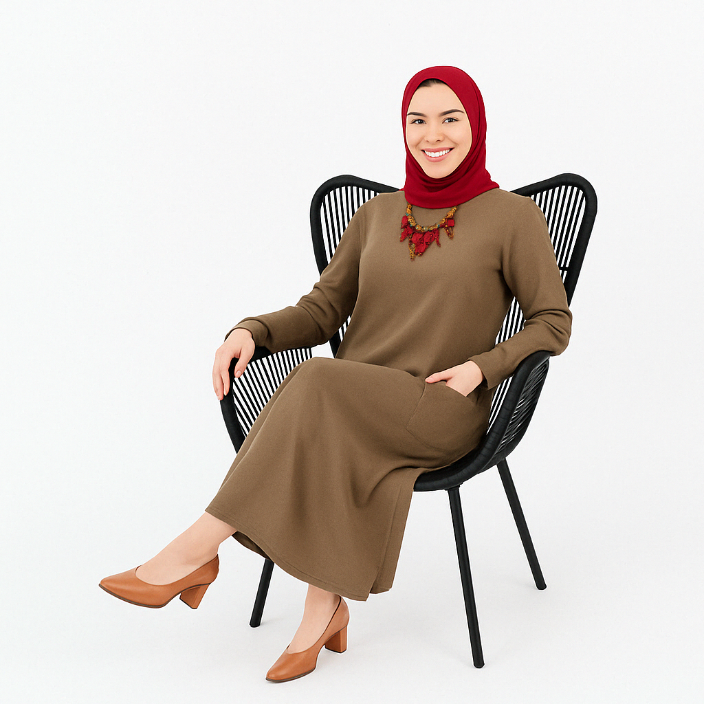 Mustard Long Shirt with Side Pocket in Soft Linen Fabric