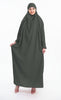 Comfortable and wrinkle-free one-piece hijab long abaya, offering effortless elegance and full coverage from neck to ankles | Army Green