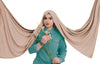 Long bamboo jersey hijab, offering unmatched softness and quality for all-day comfort | Beige