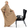 Comfortable and wrinkle-free one-piece hijab long abaya, offering effortless elegance and full coverage from neck to ankles | Beige