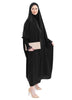 Soft One-Piece Full-Length Hijab Long Abaya with lace sleeves and elastic cuffs, designed for modest wear | Black