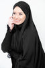 Soft One-Piece Full-Length Hijab Long Abaya with lace sleeves and elastic cuffs, designed for modest wear | Black