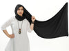 Premium soft silk long hijab, offering unparalleled elegance and luxury for your outfit. | Black