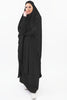 Two-piece abaya set featuring fitted sleeves and a skirt, offering elegance and versatility | Black