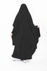 Two-piece abaya set featuring fitted sleeves and a skirt, offering elegance and versatility | Black