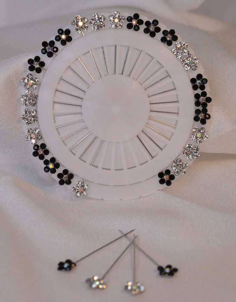 Black and White Hijab Pins | Black