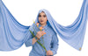 Long bamboo jersey hijab, offering unmatched softness and quality for all-day comfort | Blue