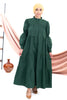 Cotton long dress for summer, breathable and lightweight for warm weather | Green