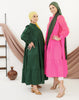 Cotton long dress for summer, breathable and lightweight for warm weather | Pink Green