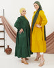 Cotton long dress for summer, breathable and lightweight for warm weather Green Yellow