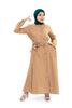 Green Cotton Long Coat Abaya for Summer | Beige