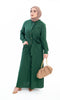 Green Cotton Long Coat Abaya for Summer | Green