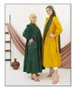 Cotton long dress for summer, breathable and lightweight for warm weather | Green Mustard