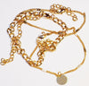 Set of three anklets in gold color, featuring intricate chain designs and delicate charm | Style-1