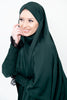 Soft One-Piece Full-Length Hijab Long Abaya with lace sleeves and elastic cuffs, designed for modest wear | Green