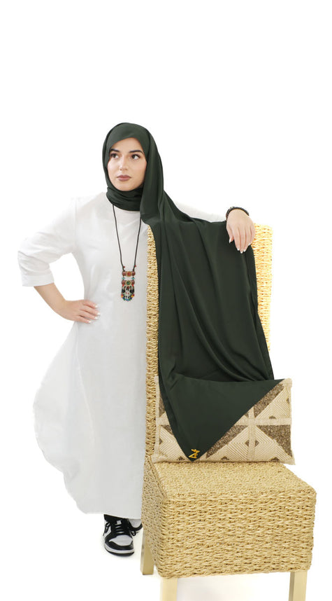 Premium soft silk long hijab, offering unparalleled elegance and luxury for your outfit | Green