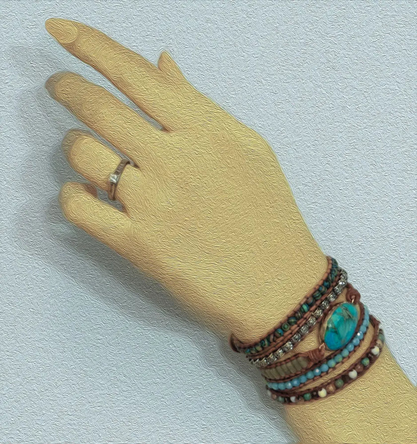Hippie Blue Stone Bracelet Zari Hijabeez