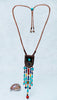 Hippie style long necklace featuring eclectic beads and bohemian-inspired elements | Brown