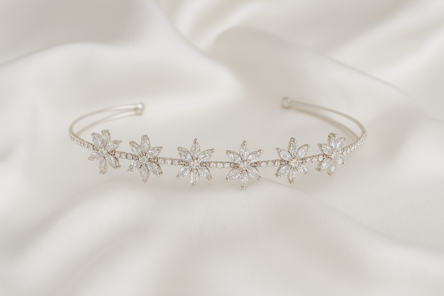 Luxury Crystal Floral Headband – Bridal & Formal Hairpiece