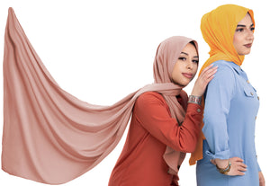 Elegant chiffon hijab, perfect for adding sophistication to any outfit | Peach