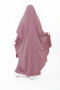 Two-piece abaya set featuring fitted sleeves and a skirt, offering elegance and versatility | Puce