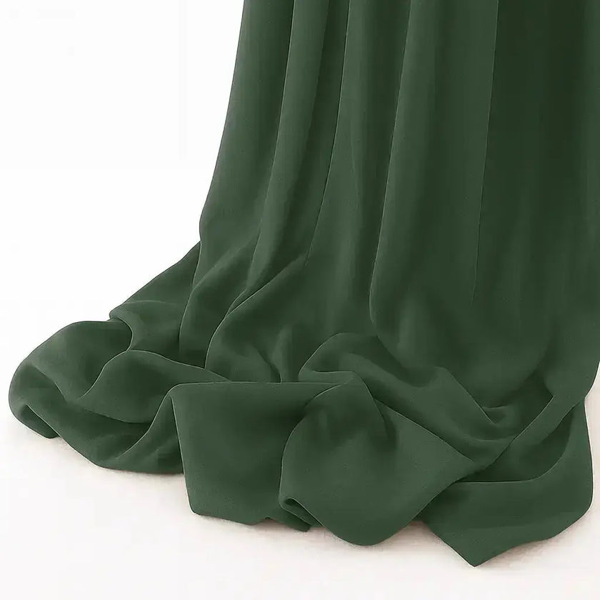 Emerald Mist Madina Silk Hijab – Deep green, soft, non-slip, and breathable fabric. Semi-matte finish with a smooth texture, perfect for modest fashion. | Emerald Mist