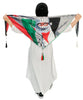 Luxurious Palestinian silk hijab scarf featuring intricate cultural designs.