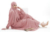 Comfortable and wrinkle-free one-piece hijab long abaya, offering effortless elegance and full coverage from neck to ankles | Pink