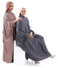 Soft silk stylish abaya featuring bow sleeves, crafted for comfort and sophistication | Pink Purple