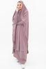 Two-piece abaya set featuring fitted sleeves and a skirt, offering elegance and versatility | Pink