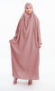 Comfortable and wrinkle-free one-piece hijab long abaya, offering effortless elegance and full coverage from neck to ankles | Pink