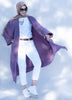 Linen cotton long overcoat, soft and covered, perfect for layering and offering full coverage | Purple